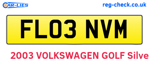 FL03NVM are the vehicle registration plates.