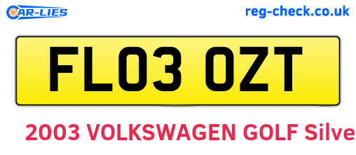 FL03OZT are the vehicle registration plates.