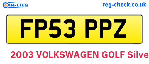 FP53PPZ are the vehicle registration plates.