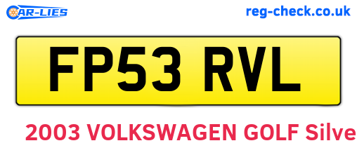 FP53RVL are the vehicle registration plates.