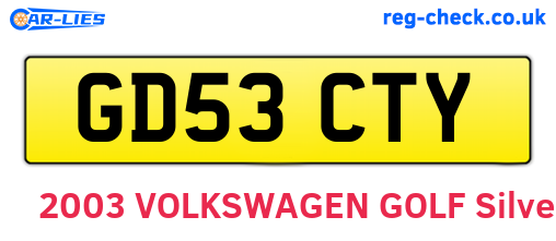 GD53CTY are the vehicle registration plates.