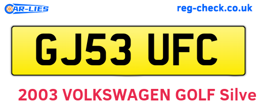 GJ53UFC are the vehicle registration plates.