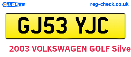 GJ53YJC are the vehicle registration plates.