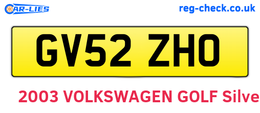 GV52ZHO are the vehicle registration plates.