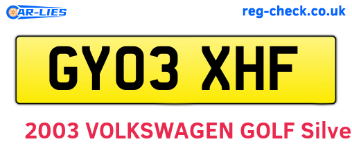 GY03XHF are the vehicle registration plates.