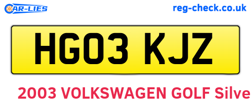 HG03KJZ are the vehicle registration plates.