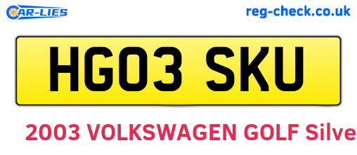 HG03SKU are the vehicle registration plates.