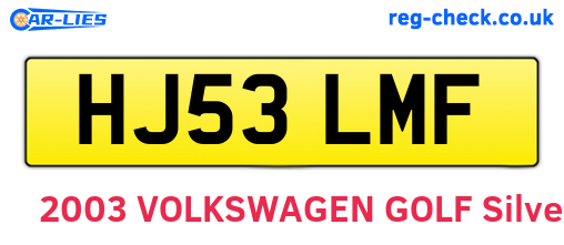 HJ53LMF are the vehicle registration plates.