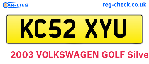 KC52XYU are the vehicle registration plates.