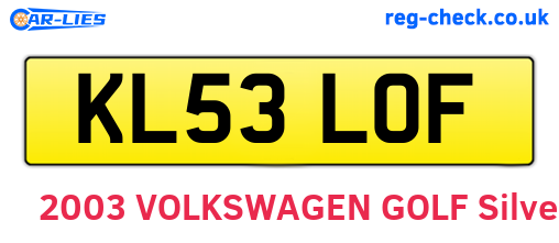KL53LOF are the vehicle registration plates.