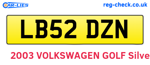 LB52DZN are the vehicle registration plates.