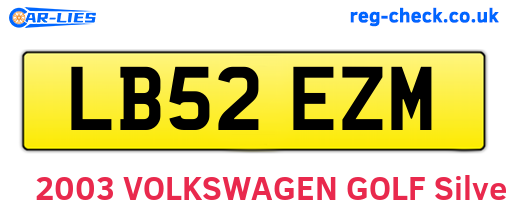 LB52EZM are the vehicle registration plates.