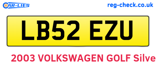 LB52EZU are the vehicle registration plates.