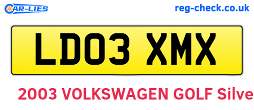 LD03XMX are the vehicle registration plates.