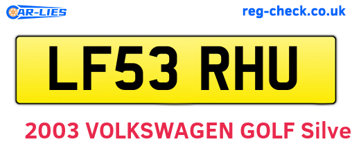 LF53RHU are the vehicle registration plates.
