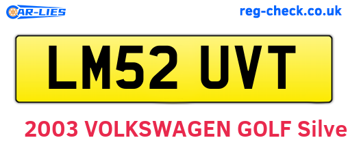 LM52UVT are the vehicle registration plates.