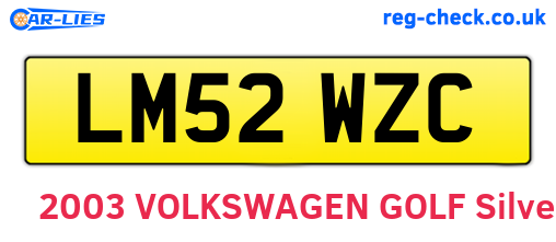 LM52WZC are the vehicle registration plates.