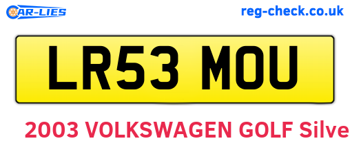 LR53MOU are the vehicle registration plates.