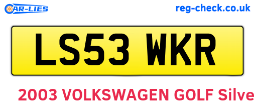 LS53WKR are the vehicle registration plates.