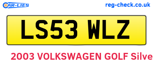 LS53WLZ are the vehicle registration plates.