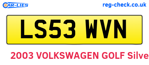 LS53WVN are the vehicle registration plates.