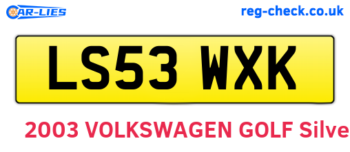 LS53WXK are the vehicle registration plates.