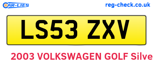 LS53ZXV are the vehicle registration plates.
