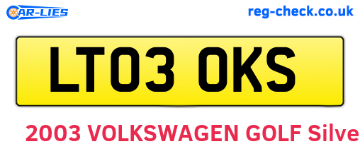 LT03OKS are the vehicle registration plates.