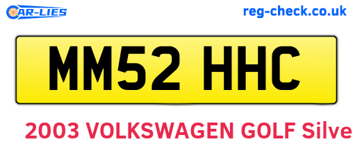 MM52HHC are the vehicle registration plates.