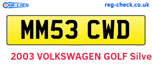 MM53CWD are the vehicle registration plates.