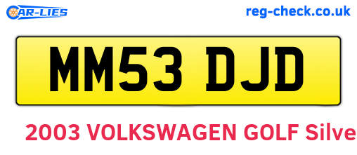 MM53DJD are the vehicle registration plates.
