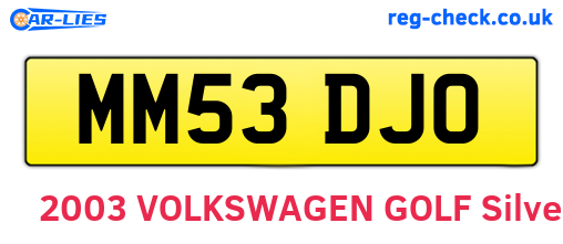 MM53DJO are the vehicle registration plates.