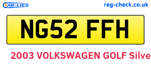 NG52FFH are the vehicle registration plates.