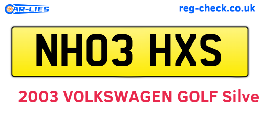 NH03HXS are the vehicle registration plates.