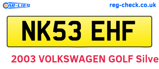 NK53EHF are the vehicle registration plates.