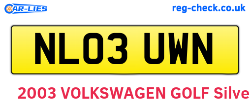 NL03UWN are the vehicle registration plates.