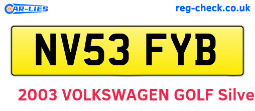 NV53FYB are the vehicle registration plates.