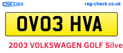 OV03HVA are the vehicle registration plates.