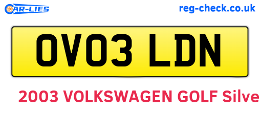 OV03LDN are the vehicle registration plates.