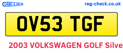 OV53TGF are the vehicle registration plates.