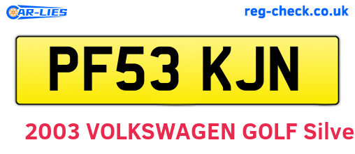 PF53KJN are the vehicle registration plates.