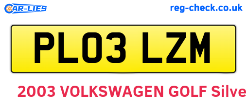 PL03LZM are the vehicle registration plates.