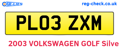 PL03ZXM are the vehicle registration plates.