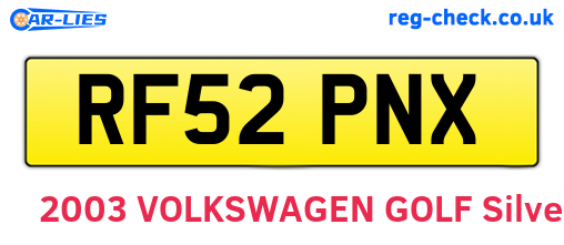 RF52PNX are the vehicle registration plates.