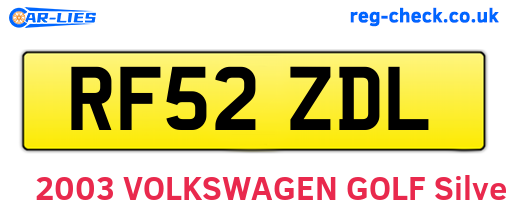 RF52ZDL are the vehicle registration plates.