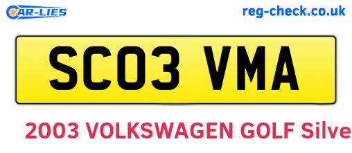 SC03VMA are the vehicle registration plates.