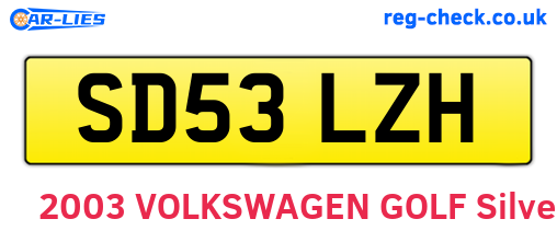 SD53LZH are the vehicle registration plates.
