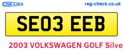 SE03EEB are the vehicle registration plates.