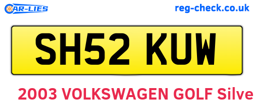 SH52KUW are the vehicle registration plates.