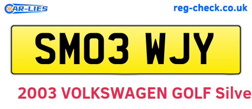 SM03WJY are the vehicle registration plates.
